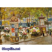 Tranh sơn dầu hội chợ vui